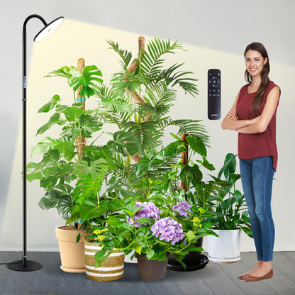 chiphy Grow Lamp, 60W Full Spectrum Grow Lights for Indoor Plants, 4/8/12H Timer, 2300K-6500K, 10 Dimmable Brigntness, 76'' Height Adjustable, Remote Control, Ideal for Tall Large Plants