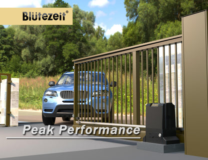 Blütezeit 220V Sliding Gate Opener 6300lb Heavy Duty (AC 220~240V), WiFi Control Slide Gate Motor 2.05HP Rack Driven with 2 Remote Controls & IR Sensor Complete Kits for Driveway Gates Up to 40ft