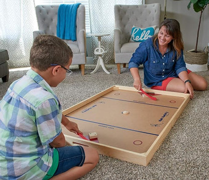 Carrom Champion Nok Hockey Game (Large) — Wooden Board Games for Adults &amp Children — Indoor and Outdoor Games for Family — Sports Board Games