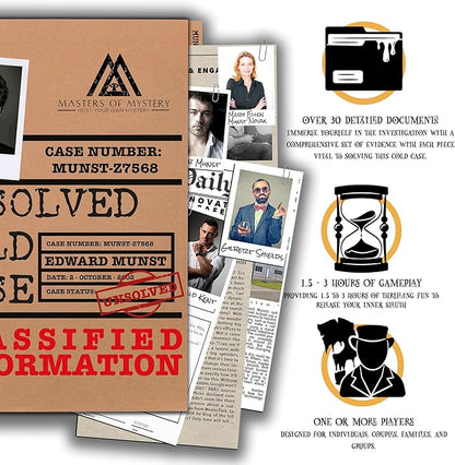 Masters of Mystery Unsolved Cold Case File – Murder of a Dot Com Boomer – Detective Crime Investigation Game for Adults &amp Teens – Evidence Pack Mystery Puzzle