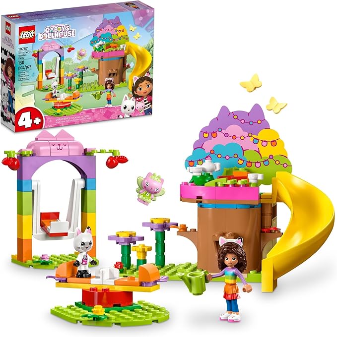 LEGO Gabby's Dollhouse Kitty Fairy’s Garden Party 10787 Building Toy with Tree House Swing Slide and Merry-Go-Round Includes Gabby and Pandy Paws Birthday Gift Sensory Toy for Kids Ages 4 and up