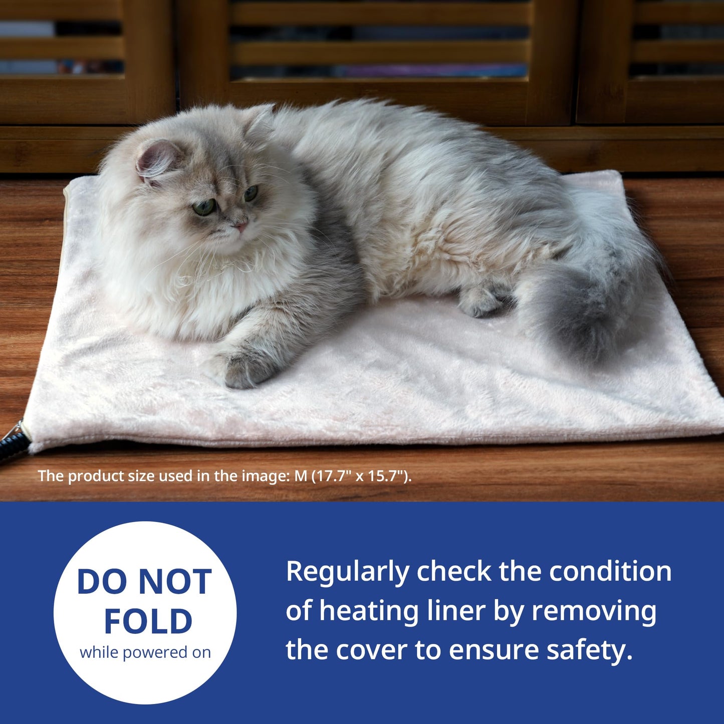 NICREW Cat Heating Pad, Temperature Adjustable Heated Cat Bed with Auto Shut Off Timer, Indoor Pet Heated Bed Mat for Cats and Dogs, 17.7 x 15.7 Inches, 55W (max)