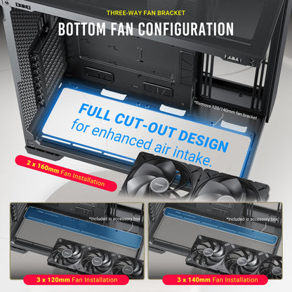 Antec C8 ARGB, 2X TQR 160mm & 1x TQ 140mm ARGB PWM Fans Included,Dual-Chamber Layout, Type-C, 360mm Radiator Support, Seamless TG Front & Side Panels, RTX 40 Compatible, Full-Tower E-ATX PC Case