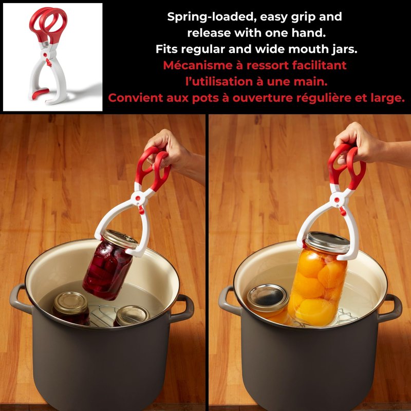 Starfrit 6 Piece Canning Set - Jar Lifter, Canning Scoop, Funnel, Lid Lifter & Bubble Popper and Lid Rack