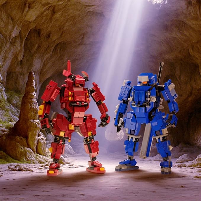 MyBuild Sci-Fi Rita 5028 – Red Armor Mech with Battle Axe | Collectible Robot Building Set | Ages 14+