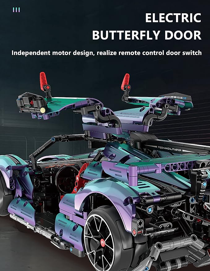 Super Sports Car Building Blocks Set 1:10 Apollo IE Raceing Car Model Building Race Engineering Toy for Adults Remote Control Drifting Hypercar with 5 Motors(2036 PCS)