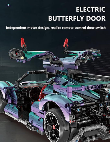 Super Sports Car Building Blocks Set 1:10 Apollo IE Raceing Car Model Building Race Engineering Toy for Adults Remote Control Drifting Hypercar with 5 Motors(2036 PCS)