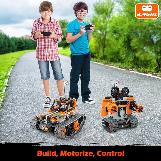 Building Toys STEM Robot Kit for Kids Ages 8-12 Remote Control Erector Sets Engineering Robotics Kits Educational Birthday Gift for Boys &amp Girls 5-7 9 10 11 13 14+ Year Old