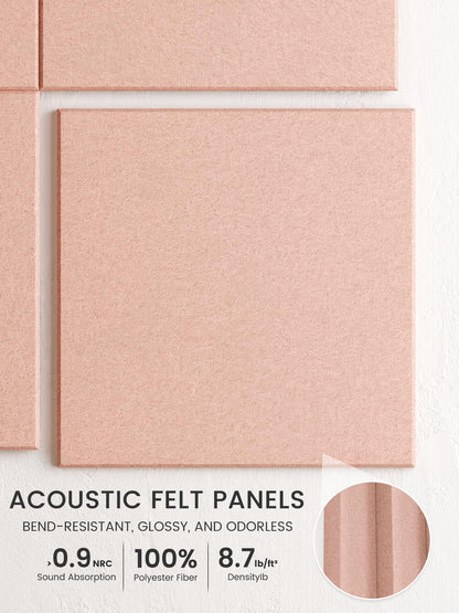 Bumusty Large Cork Board 48" x 36" Alternative - 12 Pack Felt Wall Tiles with 70 Safe Removable Adhesive Tabs, 30 Pushpins, Cork Boards for Walls Pin Board Bulletin Board Office Decor (Pink)