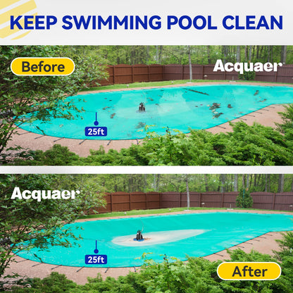 Acquaer 1/4 HP Automatic Swimming Pool Cover Pump, 2250 GPH Submersible Sump Pump with 3/4” Check Valve Adapter & 25ft Power Cord, Water Removal for Pool, Hot Tubs, Rooftops, Water Beds and more