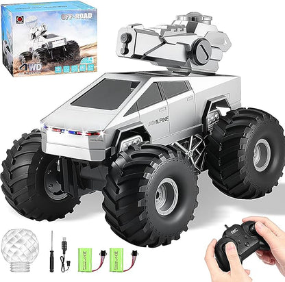 Remote Control RC Truck 1:16 Amphibious Remote Control Car with Water Squirt Waterproof RC Monster Truck 4WD All-Terrain Off-Road Pickup RC Trucks Gift for Kids Boys