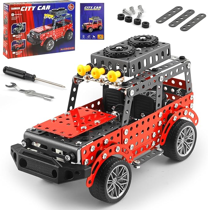 288PCS Metal Model Car Kits Erector Set Building Set for Kids Aged 8 and Up 4x4 and Off-Road Vehicle Model Car Kits Toy Playset Birthday Gift for Boys 8-12 13 14+ Years Old SUV Truck for Adults