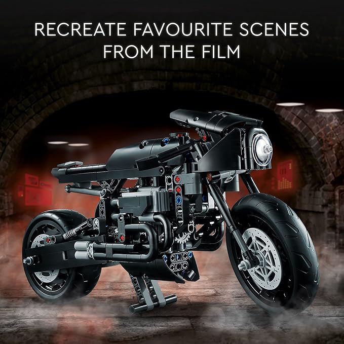 LEGO Technic The Batman – BATCYCLE Set 42155 Collectible Toy Motorcycle Scale Model Building Kit of The Iconic Super Hero Bike from 2022 Movie