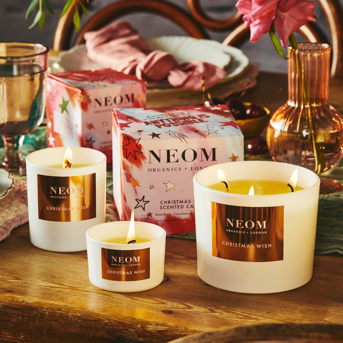 NEOM- Christmas Wish Luxury Scented Candle | Cinnamon, Mandarin & Tonka Bean | Christmas Gift… (Travel Size)