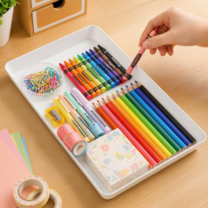 WOWBOX 4 pcs Serving Tray for Party, Grilling Accessories, Serving Platters for Snacks, Fruit, Reusable Plastic Trays for Serving Food and Pantry Organization in Kitchen & for Mothers Day Parties