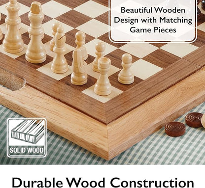 Mainstreet Classics by GLD Products Dutchman 3-in-1 Combo Folding Board Game SetBrown11-15 inches55-0202