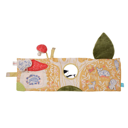Manhattan Toy Deer One Soft Activity Crinkle Book & Fold Out Pat Mat for Baby, Toddler with Squeaker, Discovery Mirror and Teether