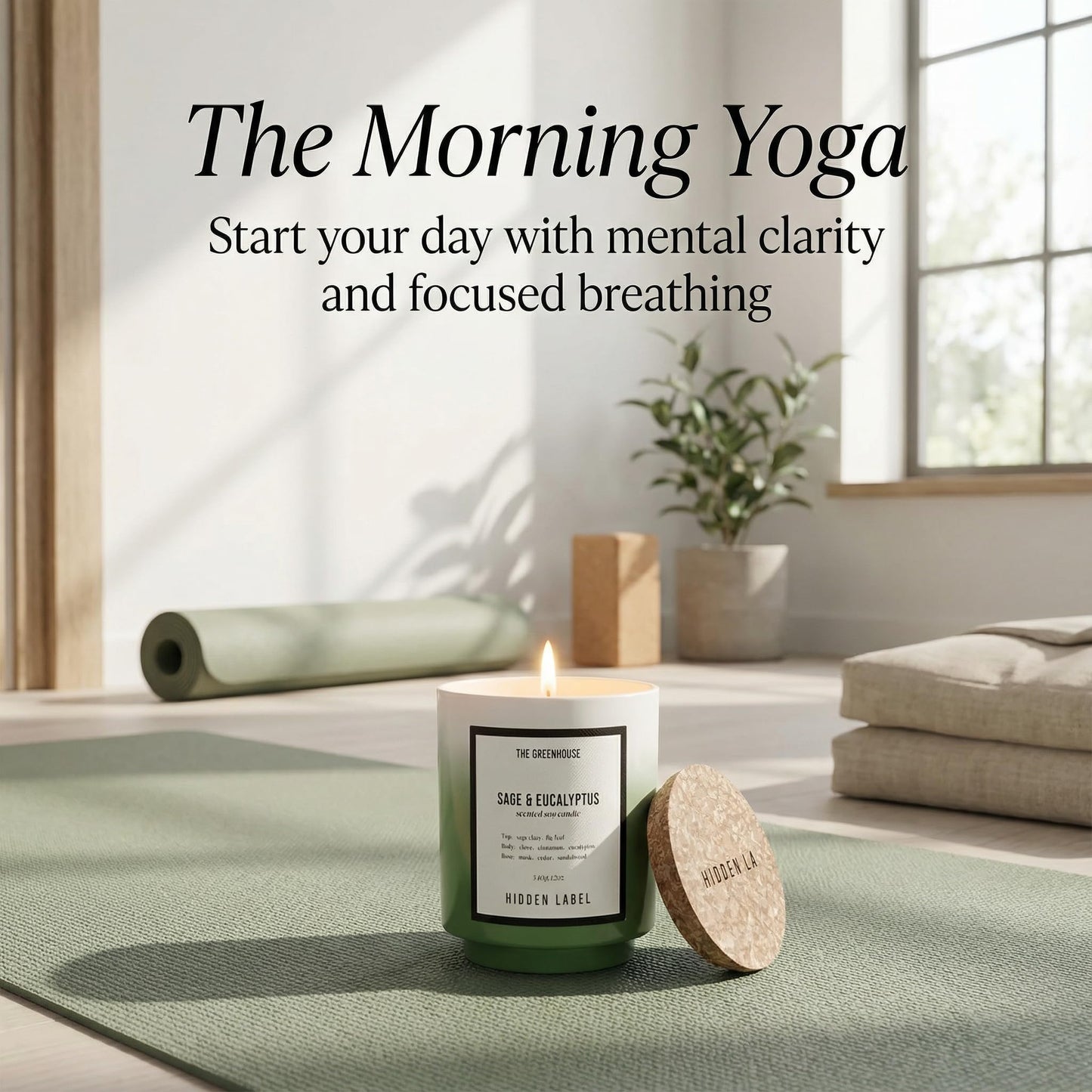 Eucalyptus Sage Scented Candle, 12oz Natural Soy Wax with Cotton Wick, 75H Long Lasting Burn Aromatherapy Candle for Home, Stress Relief Meditation & Yoga, Non-Toxic Relaxation Gift for Women