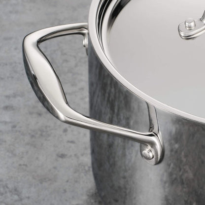 Tramontina Signature Tri-Ply Clad Stainless Steel 3-Quart Saute Pan with Lid, Induction-Ready Cooking Pan, Dishwasher-Safe, NSF-Certified, Made in Brazil