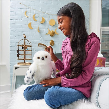 Wizarding World Harry Potter Enchanting Hedwig Interactive Owl with Over 15 Sounds and Movements and Hogwarts Envelope Kids Toys for Ages 5 and up