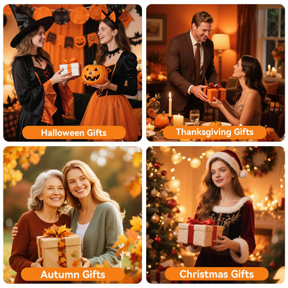 Orange Flameless Candles, Set of 2 7"x3" Flickering LED Candles with Remote & Timer, Dimmable Electric Pillar Candles Battery Operated, Candles Light for Fall Thanksgiving Halloween Decor (Orange)