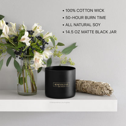 Benevolence LA 3 Wick Candle, Bergamot & Jasmine Large Christmas Scented Candles | Soy Candles | Holiday Candle Gifts for Women and Men | Home Fragrance | Aromatherapy | 14.5 Oz, 45 Hour Burn