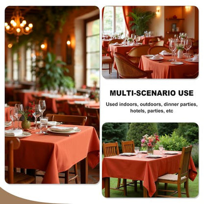 Fitable 6 Pack Rust Round Tablecloths - 120 Inches in Diameter - Stain Resistant and Washable Fall Table Clothes, Polyester Fabric Table Covers for Wedding, Party, Banquet, Formal Events