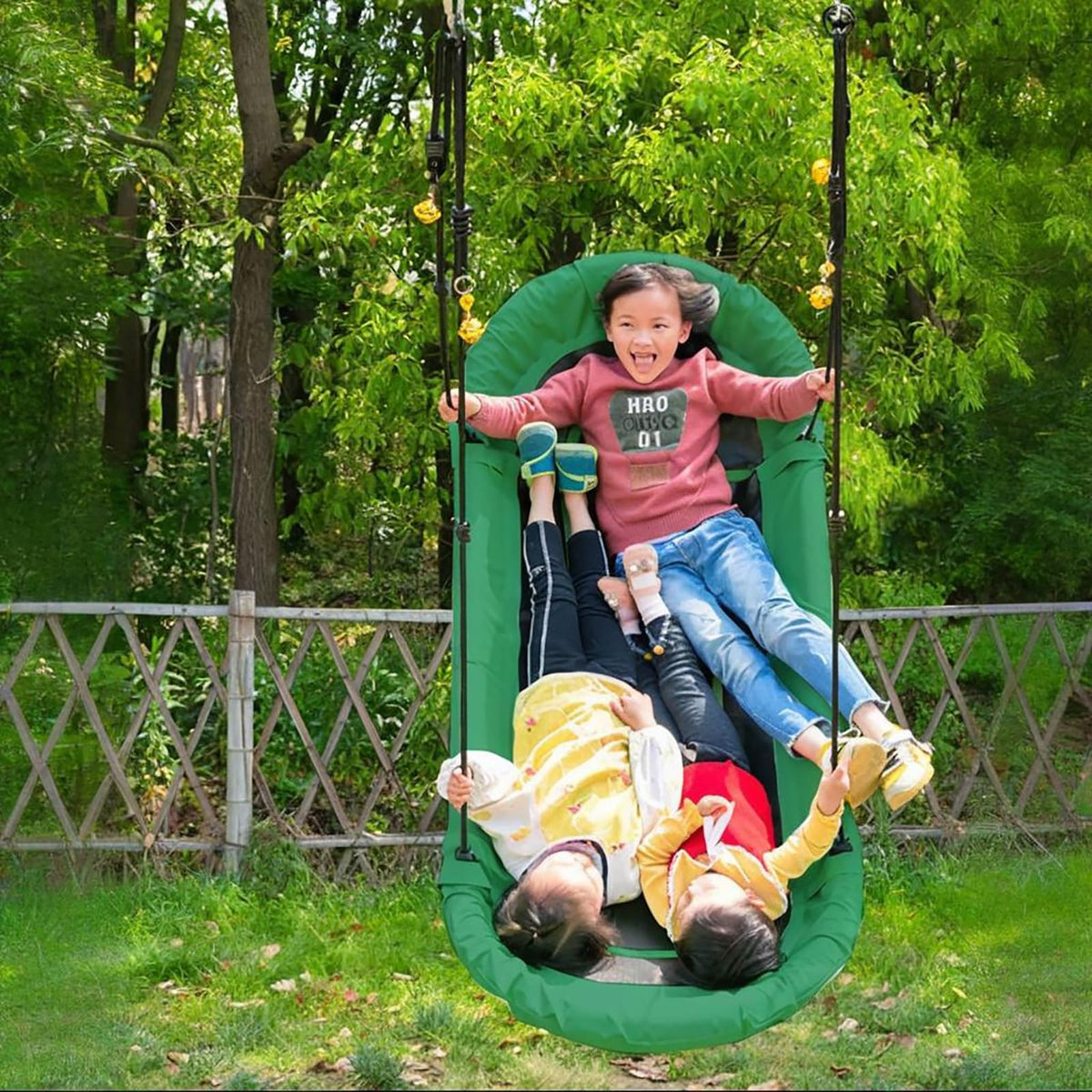 Platform Boat Swing 66 inch-Hanging Hammock Lounger Swing for Tree Backyard Porch Beach Park Playground Teens and Adult