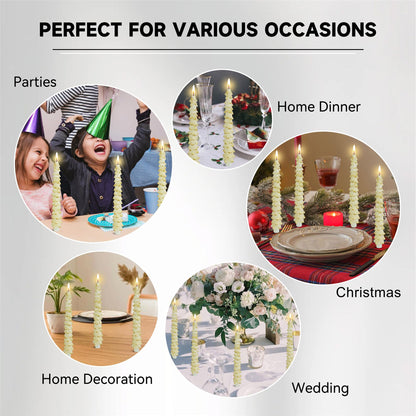 Gedengni Christmas Tree Taper Candle White Candlesticks - 10inches Unscented Tree Shaped Candles Decorative Tapered Candles for Holiday Xmas Party Dinner Table,W