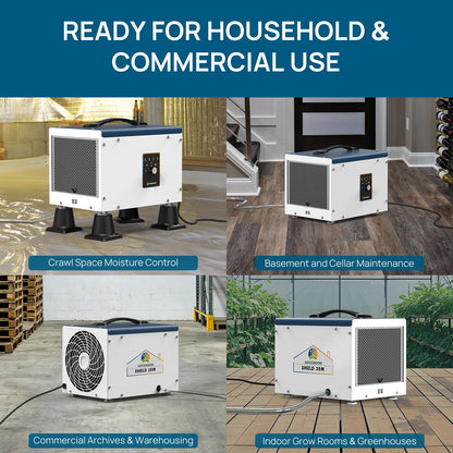 ARGENDON Dehumidifier for Crawlspace Basement, Commercial Dehumidifier with Drain Hose 70 PPD, Compact, Ideal for Water Damage Storage Up to 1000 Sq Ft, 5-Year Limited Warranty
