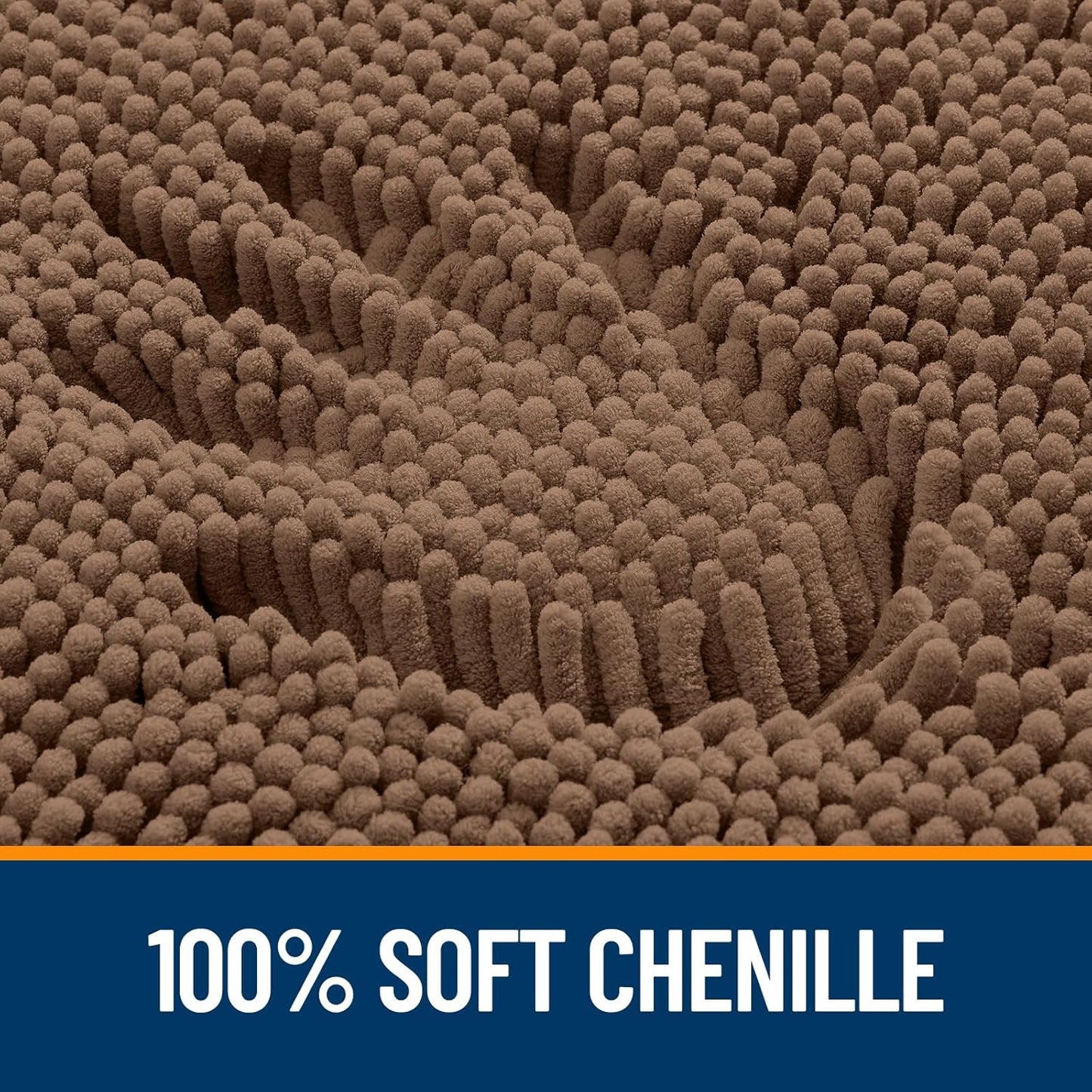 OLANLY Large Bath Rugs - Extra Soft Chenille, Quick Dry & Absorbent | 59x35 Mocha, Machine Washable
