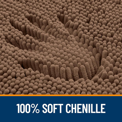 OLANLY Bath Rugs - Extra Soft Chenille, Quick-Dry & Absorbent | 30x20 Mocha Machine Washable Mats