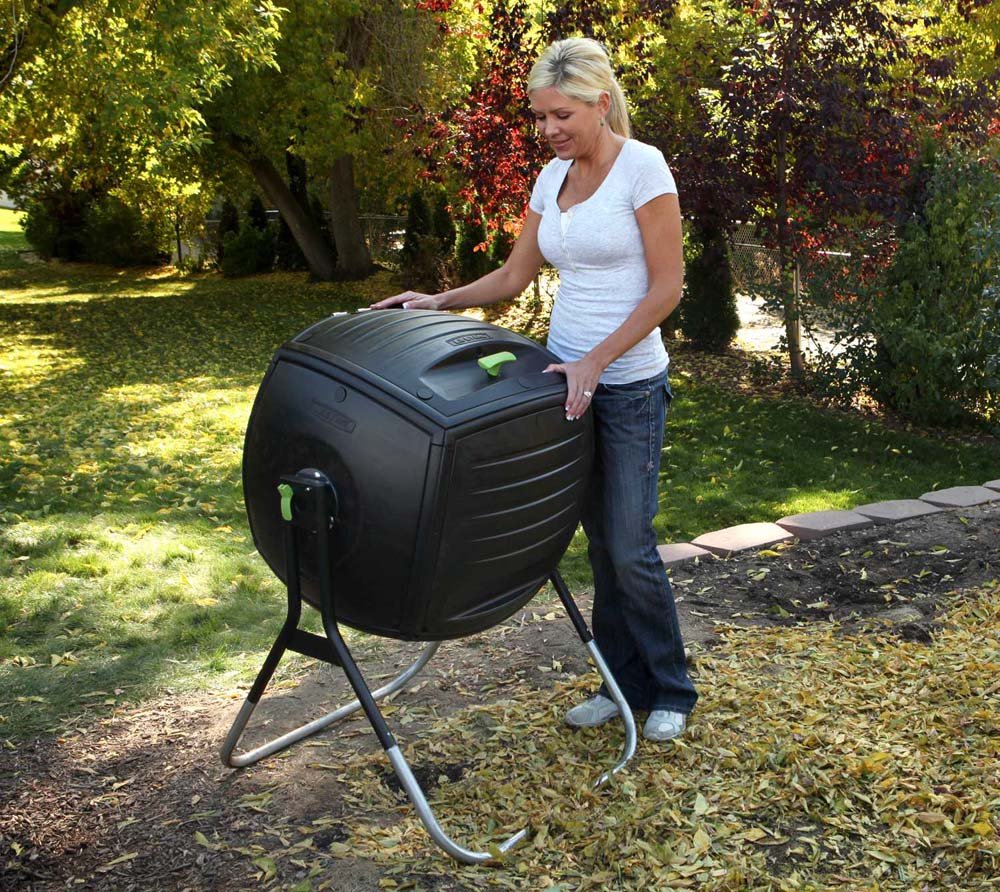 Lifetime 60076 50 gal Compost Tumbler, Black