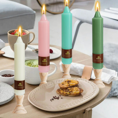 Pastel Candle Short Taper Candle 7 Inch Candlesticks Unscented Dripless Tapered Candle Set for Home Decor Wedding Party Dinner, 4 Pack