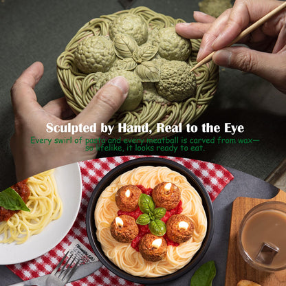 Meatball Spaghetti Realistic Food Vegetable Wax Candle