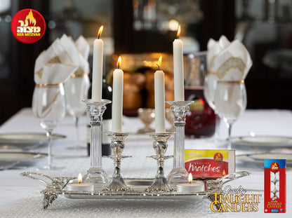 Ner Mitzvah Tea Light Candles - 10 Pack - White Unscented Travel, Centerpiece, Decorative Candle - 4.5 Hour Burn Time - Pressed Wax