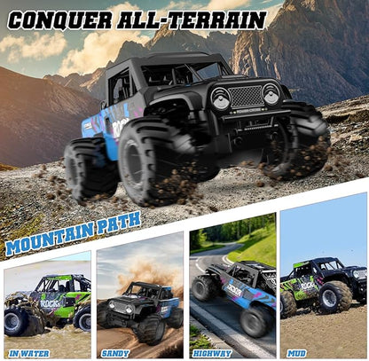 Q191 1:16 Amphibious Remote Control Car - Waterproof All Terrain RC Monster Truck for Kids 50+ Min Play with 2 Batteries 2.4Ghz 4WD Off-Road Toy for Boys Girls 6-12+ (Gift Idea)-Green