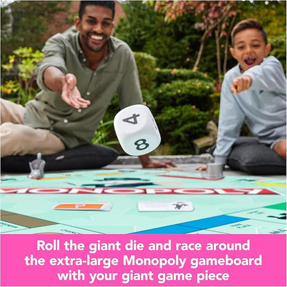 Spin Master Games Monopoly Giant Edition Classic Family Board Game for Indoor &amp Outdoor Play with Oversized Board Screenless Activity 2-4 Players for Ages 6 &amp Up