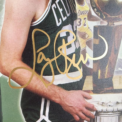 veratwo Signed Larry Bird &amp Earvin Johnson Basketball Poster Framed Photo Gift 8x6 Incheswith 1x 35mm Film DisplayCool Basketball Memorabilia Gifts for Huge NBA Fans