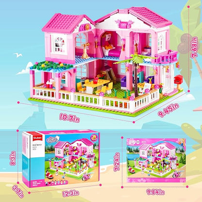 Sluban Garden Villa Friends Building Set for Girls STEM Educational Toy Building Set Gift for Kids Ages 6+