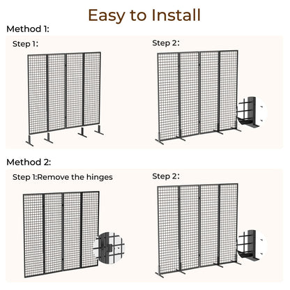 DEMEGA Grid Wall Panels Foldable Gridwall Panel Display Stand Art Show Display Panels for Vendor Events Craft Shows Merch Display
