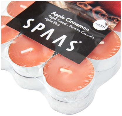 Spaas 30 Scented Tealights in Flatpack, ± 4.5 Hours, Apple Cinnamon