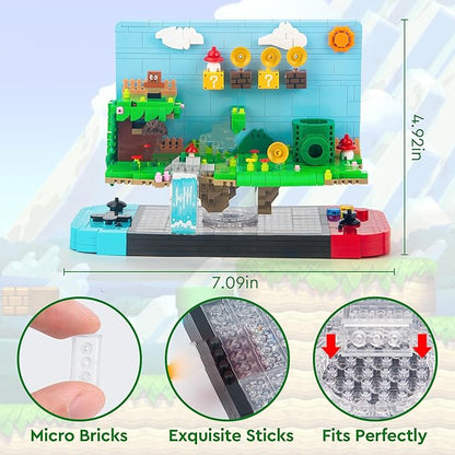 Super Game Building SetsCool Building Blocks Kits for Adults 3D Anime Scene Model Creative Idea Gift for Teens Adults 14+ (1256 Pieces)