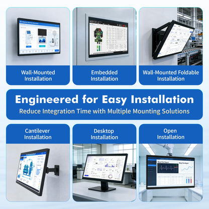 15.6" All-in-One Industrial Panel PC, Android 12 Fanless Tablet RK3399 4GB RAM/64GB ROM, Rugged Embedded Touchscreen Computer 1920 * 1080 IPS，WiFi 5 Bluetooth 4.2 for Automation/Kiosk/Bar/Warehouse