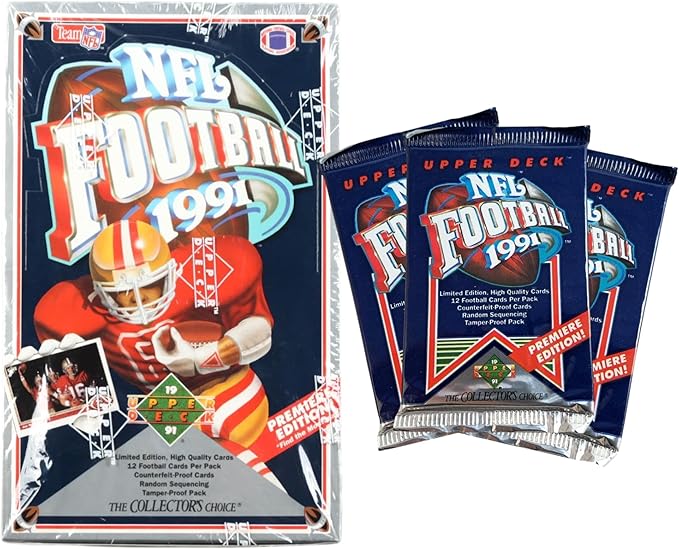 1991 Upper Deck NFL Football Trading Cards Premiere Edition - Unopened Box (36 packs/Box) - Possible Brett Favre RC!