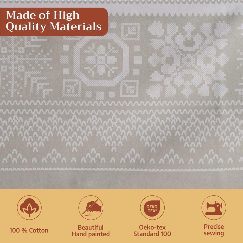 Maison d' Hermine Table Cloth Square Table 100% Cotton 54 x 54 Inches Fall Tablecloth Reusable Everyday Use for Thanksgiving Christmas Decorations Dining Farmhouse Party (Cozy Christmas)