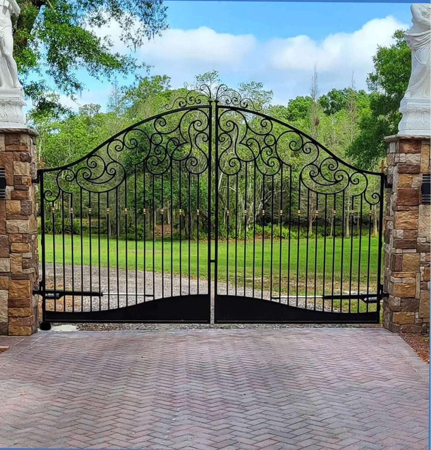 Ghost Controls Manor Series Dual Solar Automatic Gate Opener Smart Bundle with 30w Solar Panel and MultiConnect