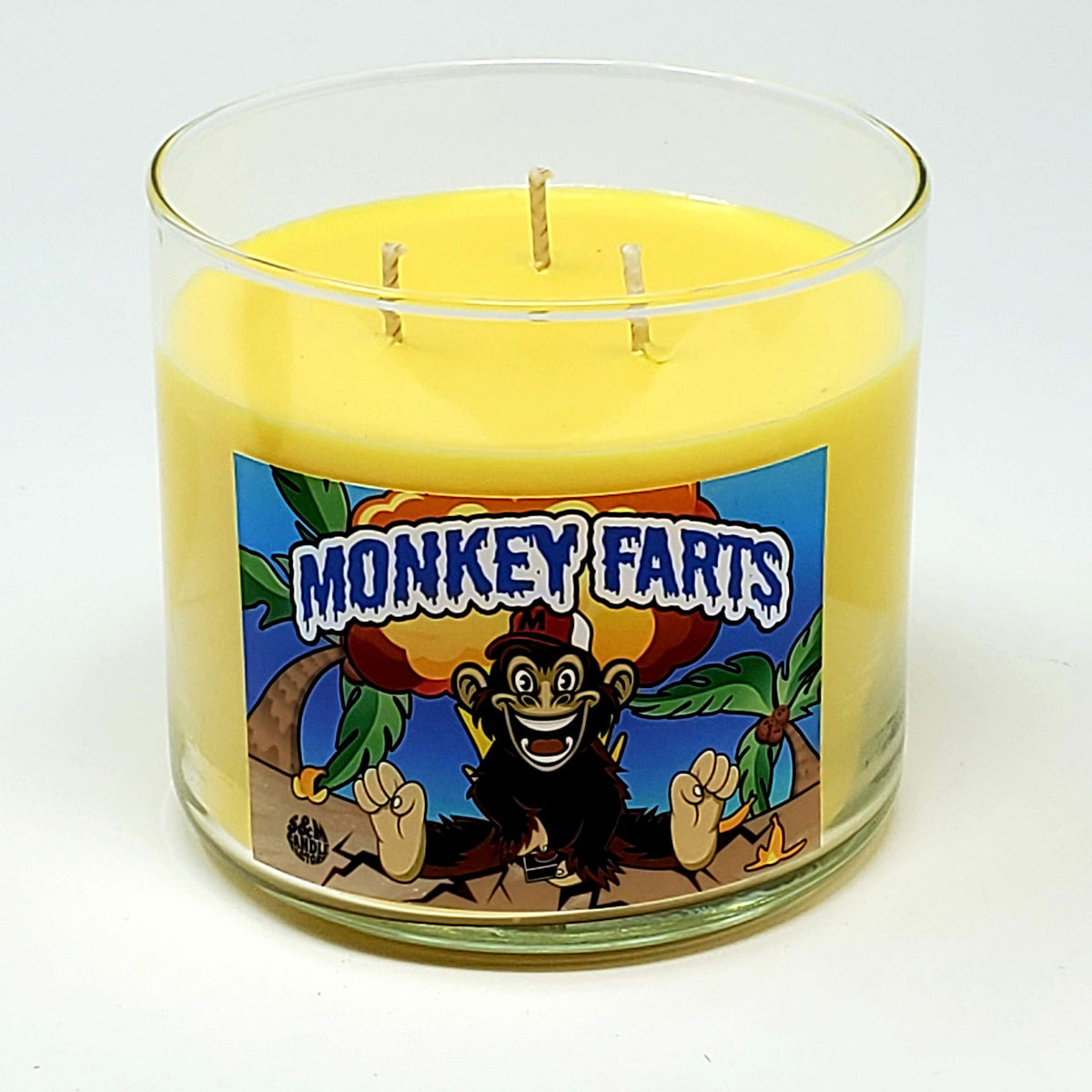 Monkey Farts Candle ~ Premium 100% All Natural Soy Candle ~ Funny Candle with Amazing Scent (Large 3 Wick)