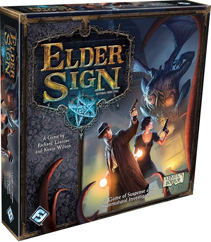 Elder Sign Board Game - Supernatural Intrigue Cooperative Dice Adventure! Horror Mystery Game Ages 14+ 1-8 Players 1-2 Hour Playtime Made by Fantasy Flight Games