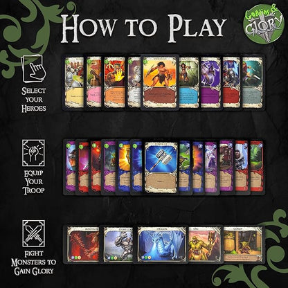 Goblins &amp Glory Strategy Board Game – Fantasy Deck Building Adventure with Heroes Monsters &amp Quests – Fun Card Game for Adults &amp Teens Ages 14+ 3–5 Players 30+ Minute Gameplay
